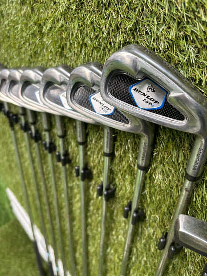 Dunlop Max Irons (3, 5–SW) + Cobra SS Hyper Steel 7 Wood + Driver + TaylorMade Cart Bag Free P&P