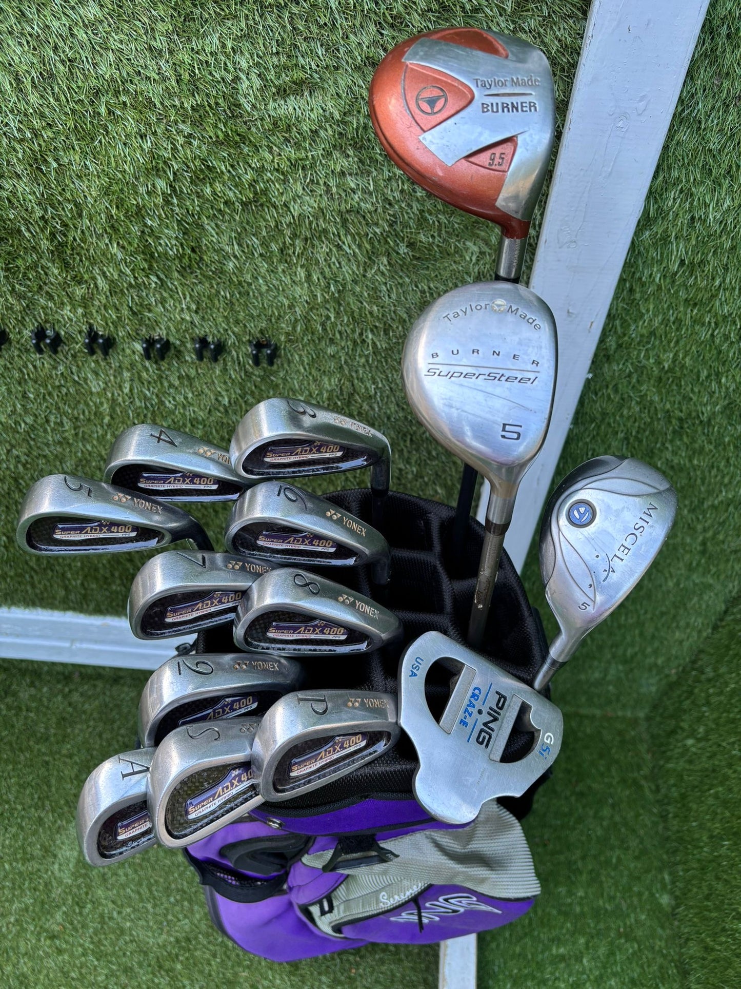 Yonex Super ADX 400 Ladies Golf Set with TaylorMade Burner Woods & PING Bag
