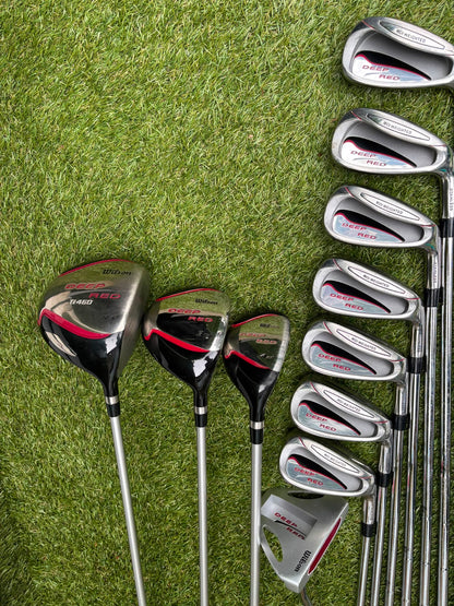 Wilson Deep Red Full Matching Golf Set (5–SW) with Titleist Stand Bag