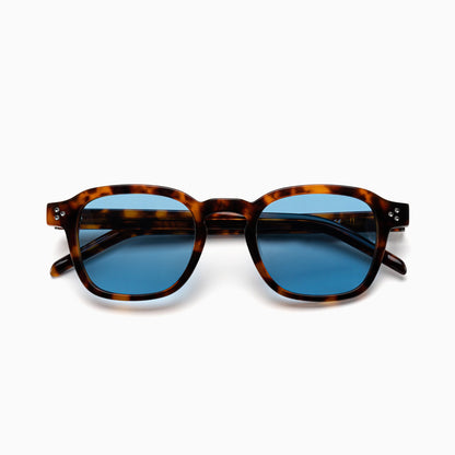 NEVA Polarised Sunglasses, Unisex, Brown Tortoise, Blue Gradient by TrueVivid