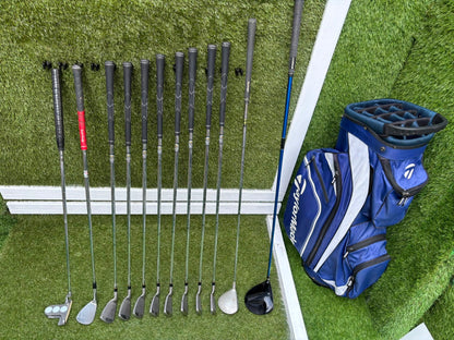 PowerBilt TPS 7.0 Irons, Cobra Driver, Slazenger 3 Wood & TaylorMade Cart Bag – Complete Golf Package