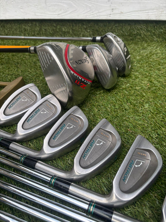 Mizuno Astron MTS Irons + Srixon Driver + Wilson Fairway + MacGregor Hybrid + Callaway Stand Bag (13 Clubs)