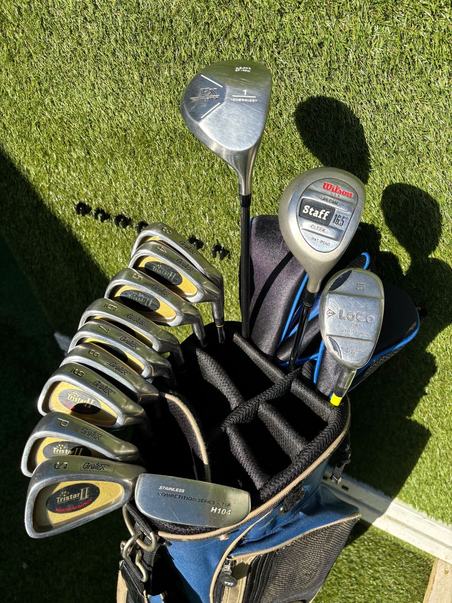 Tristar II 3–SW Irons + RAM FX Driver + Wilson Staff Cleek + Masters Stand Bag – 13 Clubs