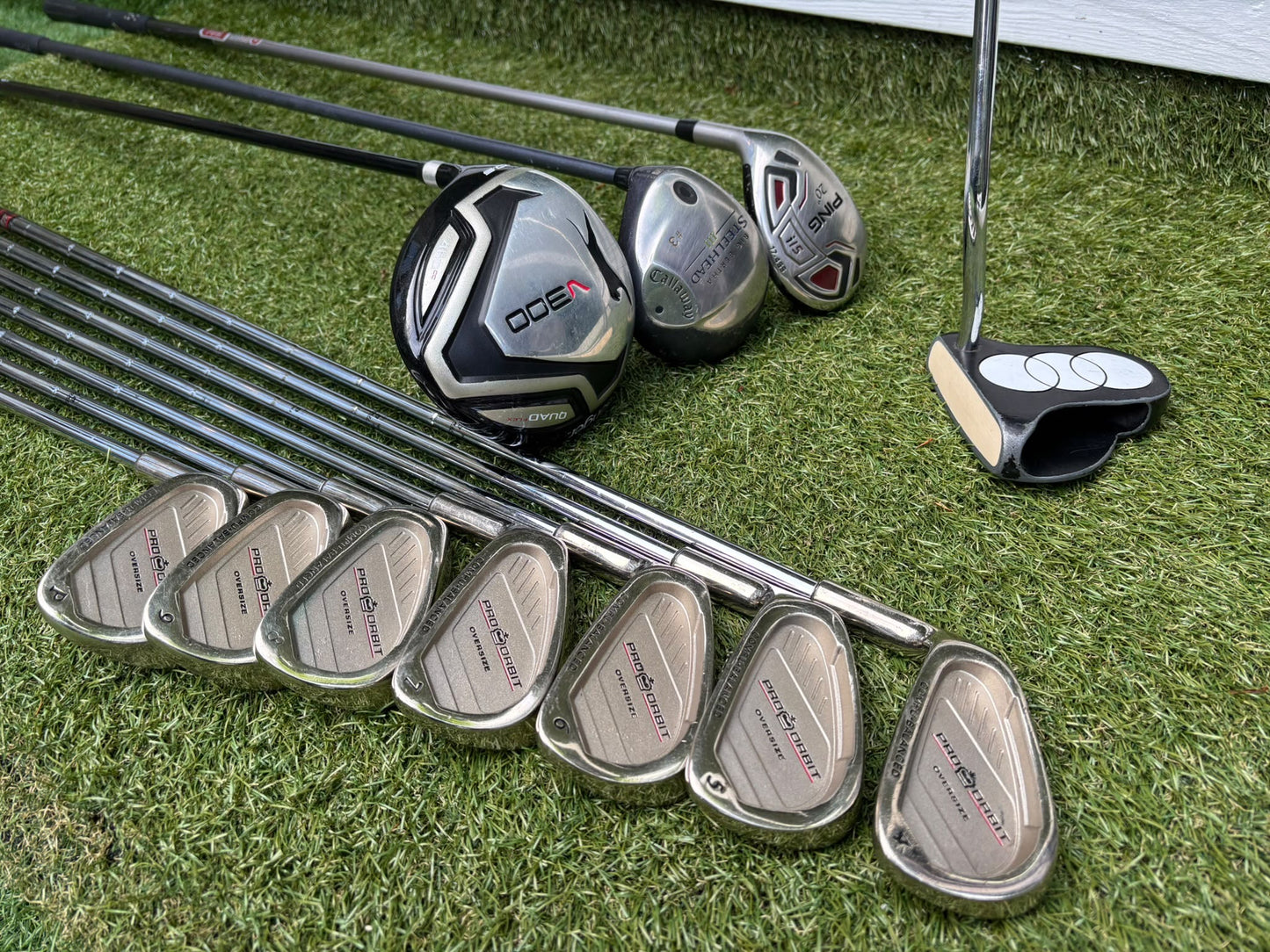 Left-Handed Complete Golf Set – Regal Pro Orbit Irons, PING i15 Hybrid, Callaway Steelhead III & Nike Stand Bag