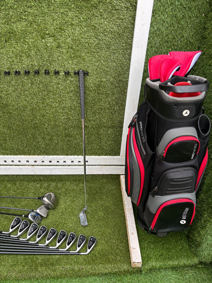 John Letters Trilogy T5 Graphite Iron Set + Woods & Motocaddy Bag