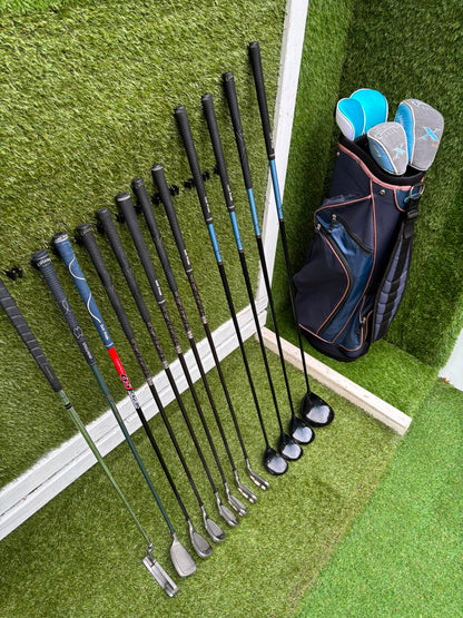 Ladies Golf Set – Callaway Big Bertha Irons, Callaway X Woods (Driver, 3, 5 & 7), HEXSERT HM-1 Putter & Cart Bag