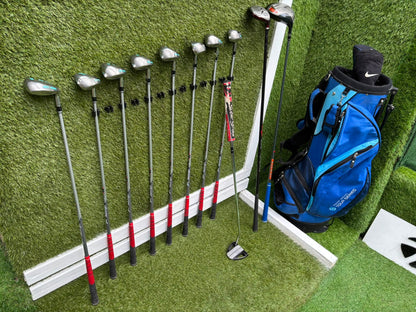 Slazenger Iron-Woods, Nike Driver, Wilson Fairway Wood, Voodoo Daddy Putter & Stand Bag