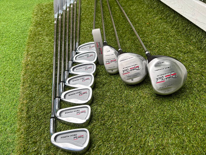 Unused and Boxed Dyna-Tech “Tech Force” Full Golf Set (5–SW) + Driver, 3 Wood, Hybrid + Bag