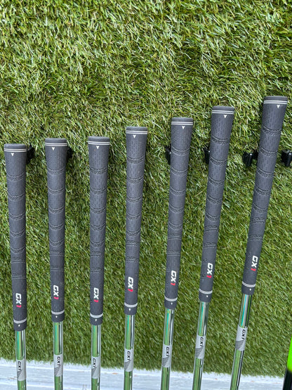 Masters GX1 Irons, Trilogy Ti-Matrix Driver, Dunlop NZ9 Fairway Woods, Wilson Infinite Buckingham Putter & PowaKaddy Cart Bag