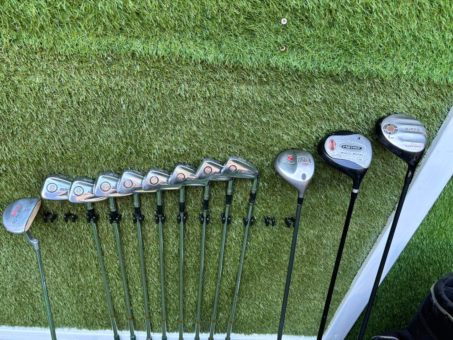 Walter Hagen Haig-Ultra 3–PW Golf Set – Hippo Driver, Wilson & Ben Sayers Woods, Wilson Putter & PowaKaddy Bag