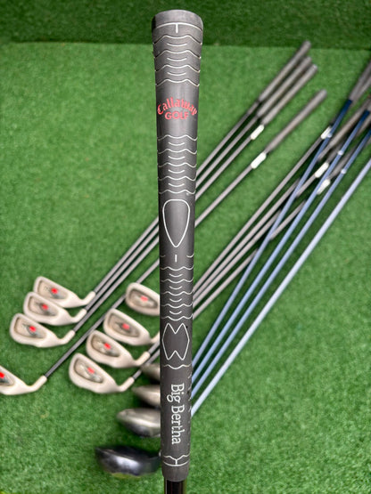 Callaway Big Bertha Left-Handed Golf Set – 3–SW Graphite Irons + 2 Drivers, 3 & 5 Woods