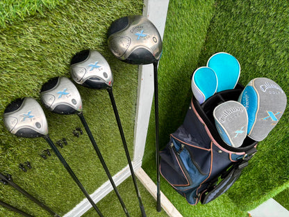 Ladies Golf Set – Callaway Big Bertha Irons, Callaway X Woods (Driver, 3, 5 & 7), HEXSERT HM-1 Putter & Cart Bag