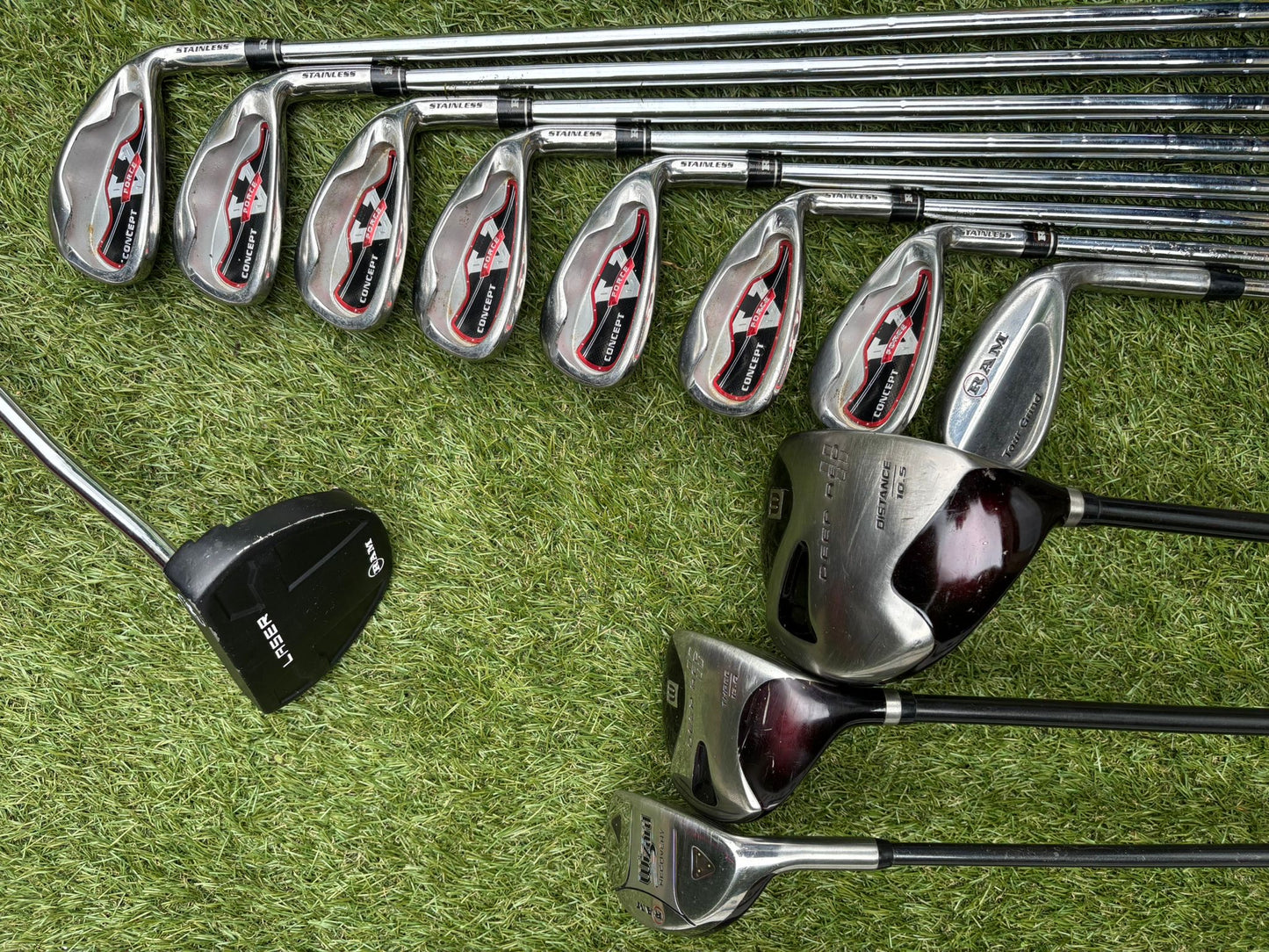 Wilson Deep Red Woods + Ram Concept Irons Set + Mizuno Stand Bag - Free P&P
