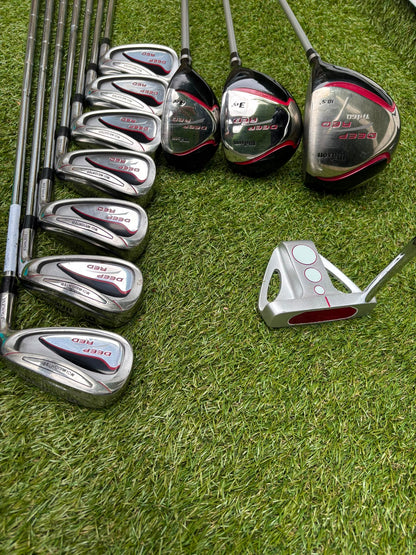 Wilson Deep Red Full Matching Golf Set (5–SW) with Titleist Stand Bag