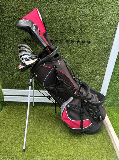 Wilson ProStaff HL Graphite Golf Set + Deep Red Woods & Wilson Deep Red Stand Bag