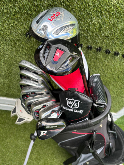 Wilson ProStaff HL Graphite Golf Set + Deep Red Woods & Wilson Deep Red Stand Bag