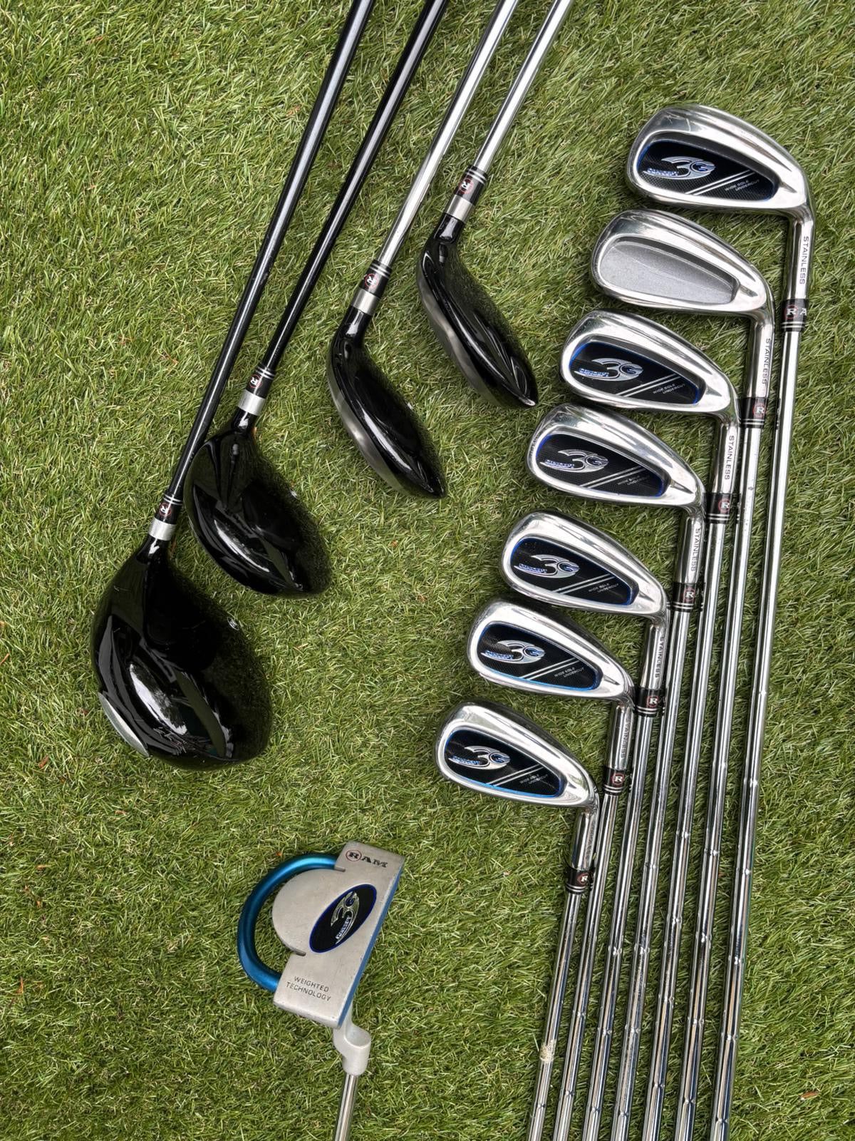 RAM Concept SG Full Golf Set 5–SW + 460cc Driver, Hybrids, Putter & Cart Bag