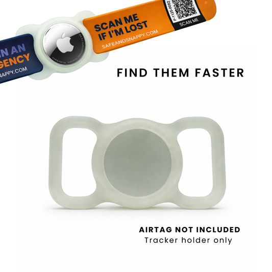 Glow-in-the-Dark AirTag Holder for Snap Bands, Kids Safe