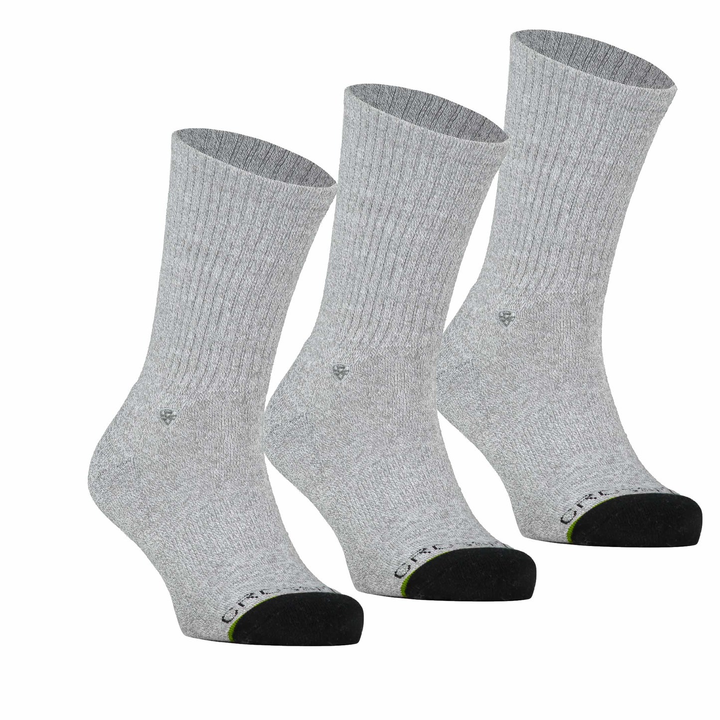 3-pack: Original Men's 12" Crew Socks - Grey Marle