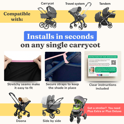 SnoozeShade Original: sun and sleep shade for carrycots, prams and bassinets