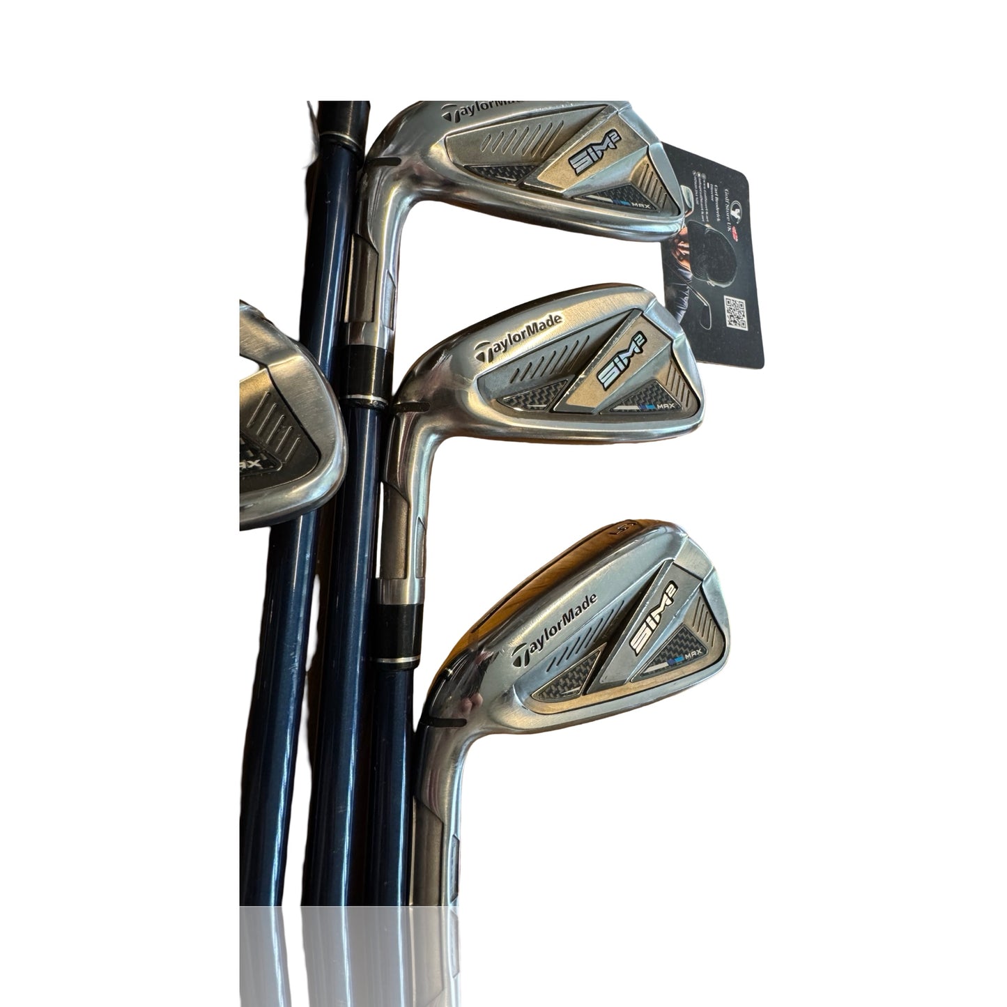 Taylormade Stunning Sim 2 Max Irons Set Left Handed Graphite Shafts Reg Flex 5-PW & SW Recently Fitted Grips