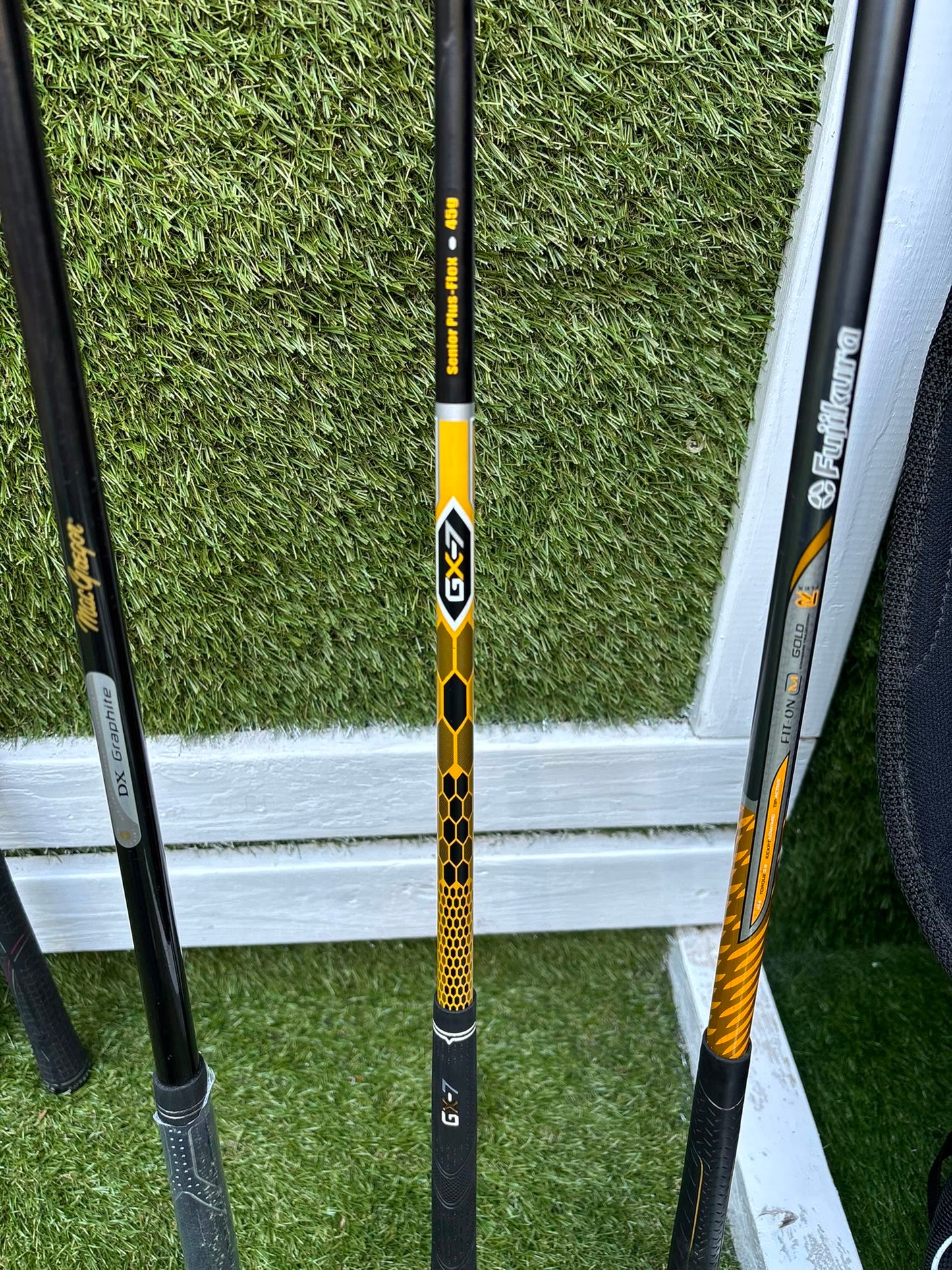 TaylorMade Irons, Cleveland Driver, GX-7 Wood, MacGregor 7 Wood, Wilson Putter & Ping Stand Bag