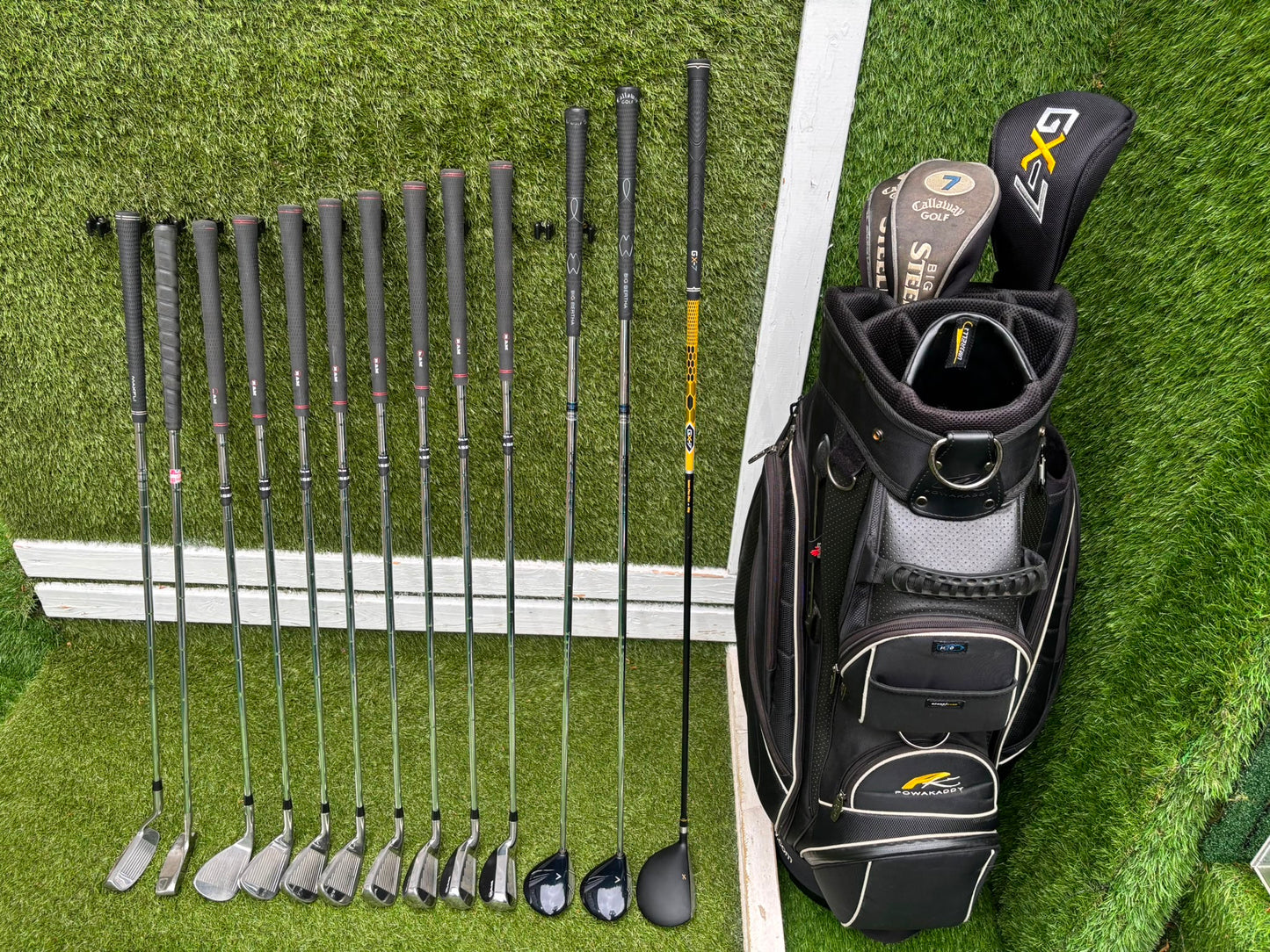 RAM Laser Hybrid Iron Set with GX7 Driver Wood, Steelhead Plus Woods & Powakaddy Bag