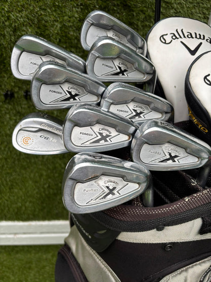 Callaway X Forged Irons, Callaway Warbird Woods, Cleveland CG16 Wedge & TaylorMade Cart Bag