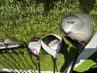 Wilson Deep Red Irons, TaylorMade Burner 3.0 Fairway Wood, Wilson Driver & Brand New Stand Bag