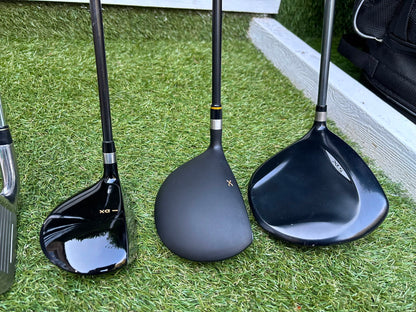 TaylorMade Irons, Cleveland Driver, GX-7 Wood, MacGregor 7 Wood, Wilson Putter & Ping Stand Bag