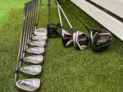New Wilson Staff D7 Irons, Titleist Driver, Callaway Wood & Hybrid, New Wilson Infinite Putter Titleist Waterproof Cart Bag