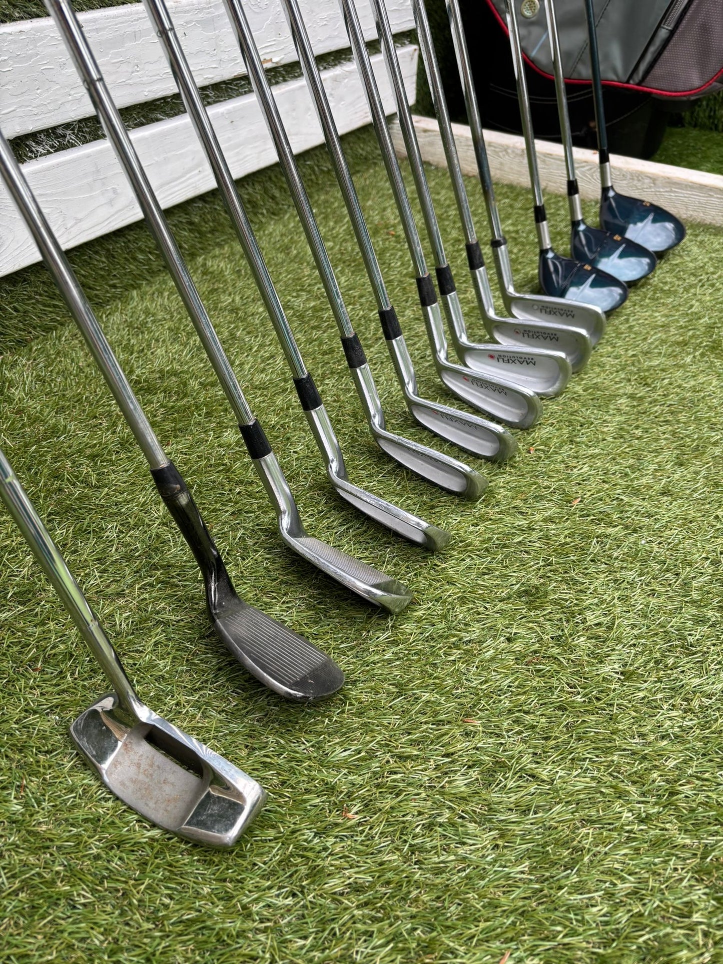 Maxfli Revolution Irons 3-PW + Mizuno Zoid Woods + Sun Mountain Cart Bag