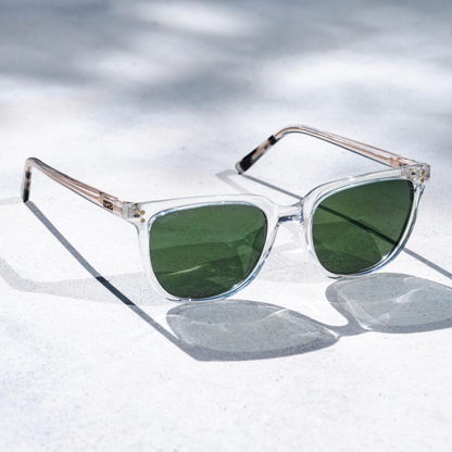 ABNER Unisex Polarized Sunglasses in Glossy Clear Crystal by WMP Eyewear