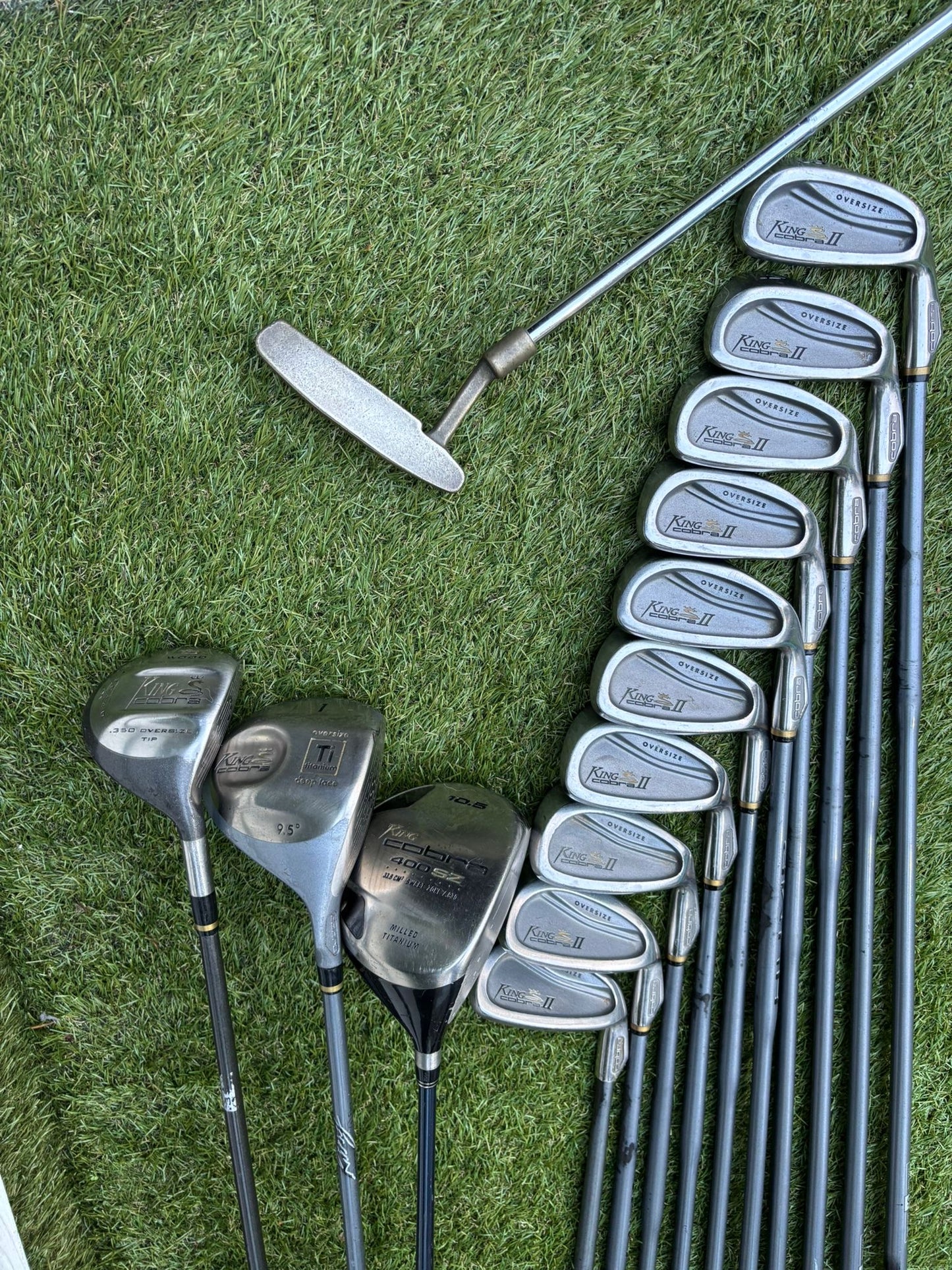 King Cobra II Oversize Irons (3–SW) + Cobra Woods + Ping Anser Putter + Nike Golf Bag Free P&P