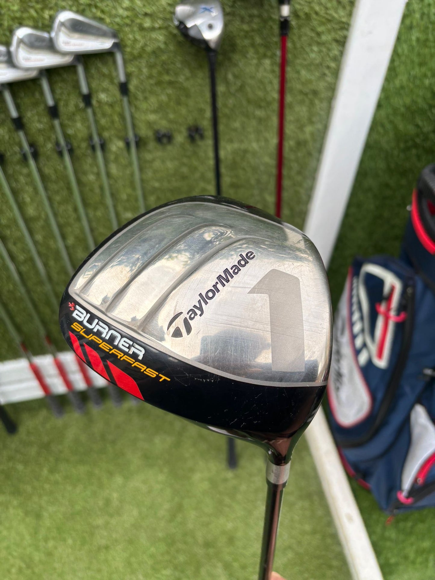 TaylorMade Tour Preferred MC Irons (4–PW) + Burner Driver, R9 Fairway, Callaway Hybrid, Ping Cadence Putter & TaylorMade Bag
