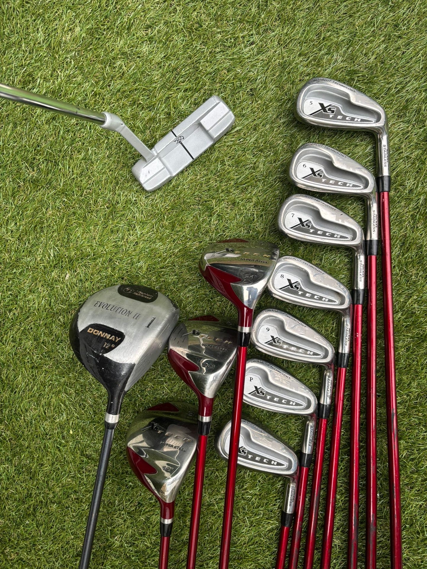 Golden Bear Irons + Xs Tech Woods + Donnay Driver + Callaway Stand Bag – 12-Club Golf Set