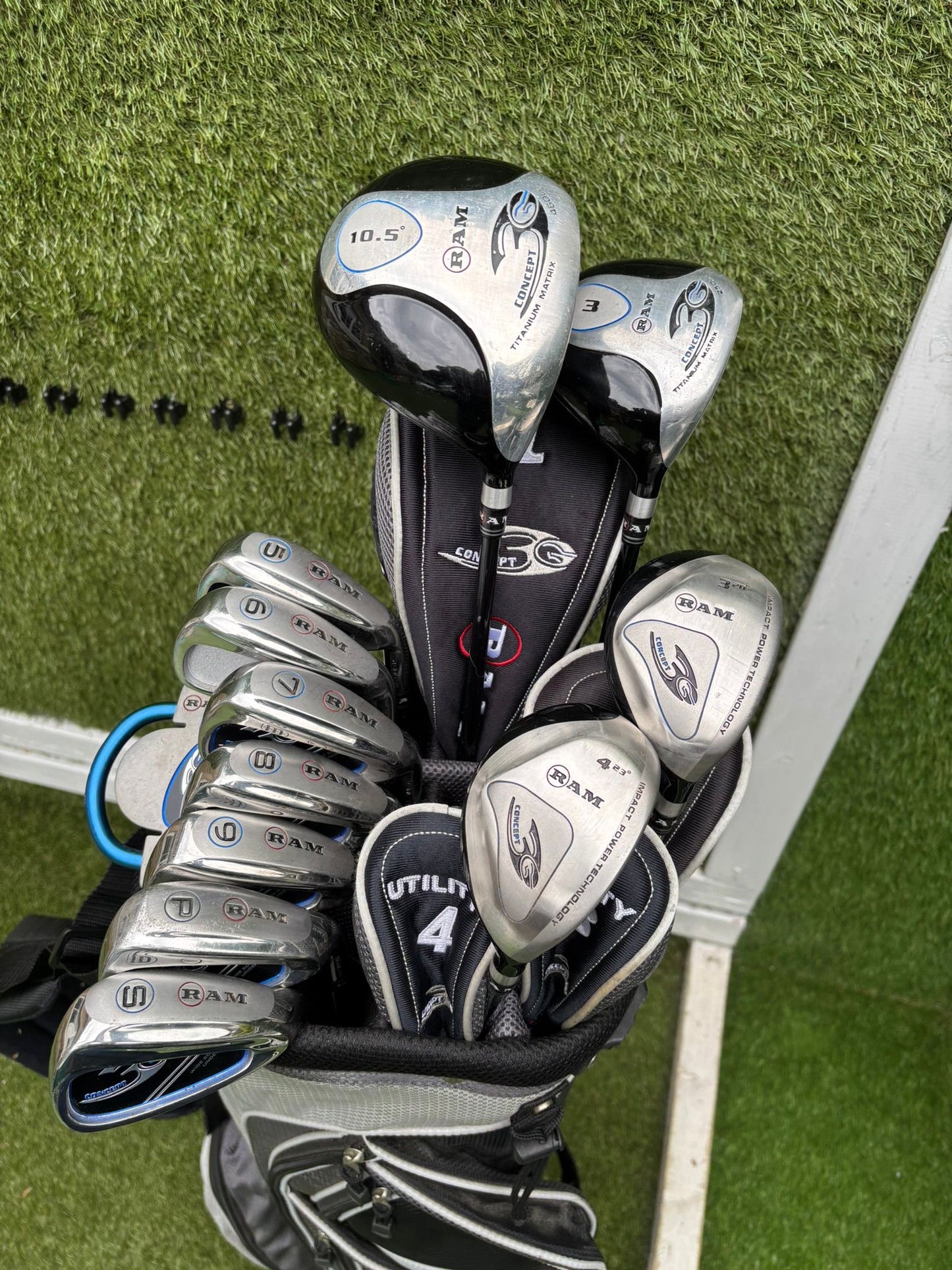 RAM Concept SG Full Golf Set 5–SW + 460cc Driver, Hybrids, Putter & Cart Bag