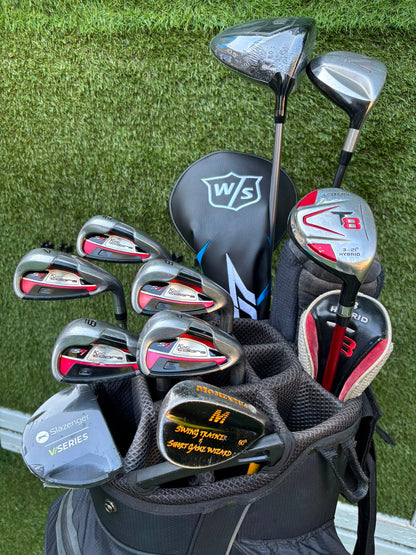 Cobra King S9 Irons, New Wilson Driver, TaylorMade Wood, New V Series Putter & Callaway Dry Waterproof Cart Bag Free P&P