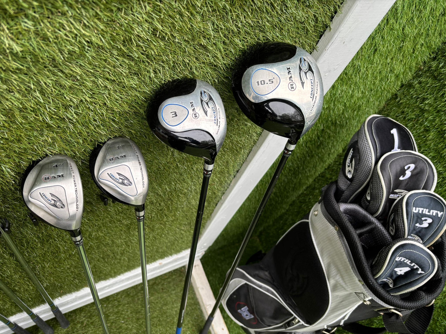 RAM Concept SG Full Golf Set 5–SW + 460cc Driver, Hybrids, Putter & Cart Bag