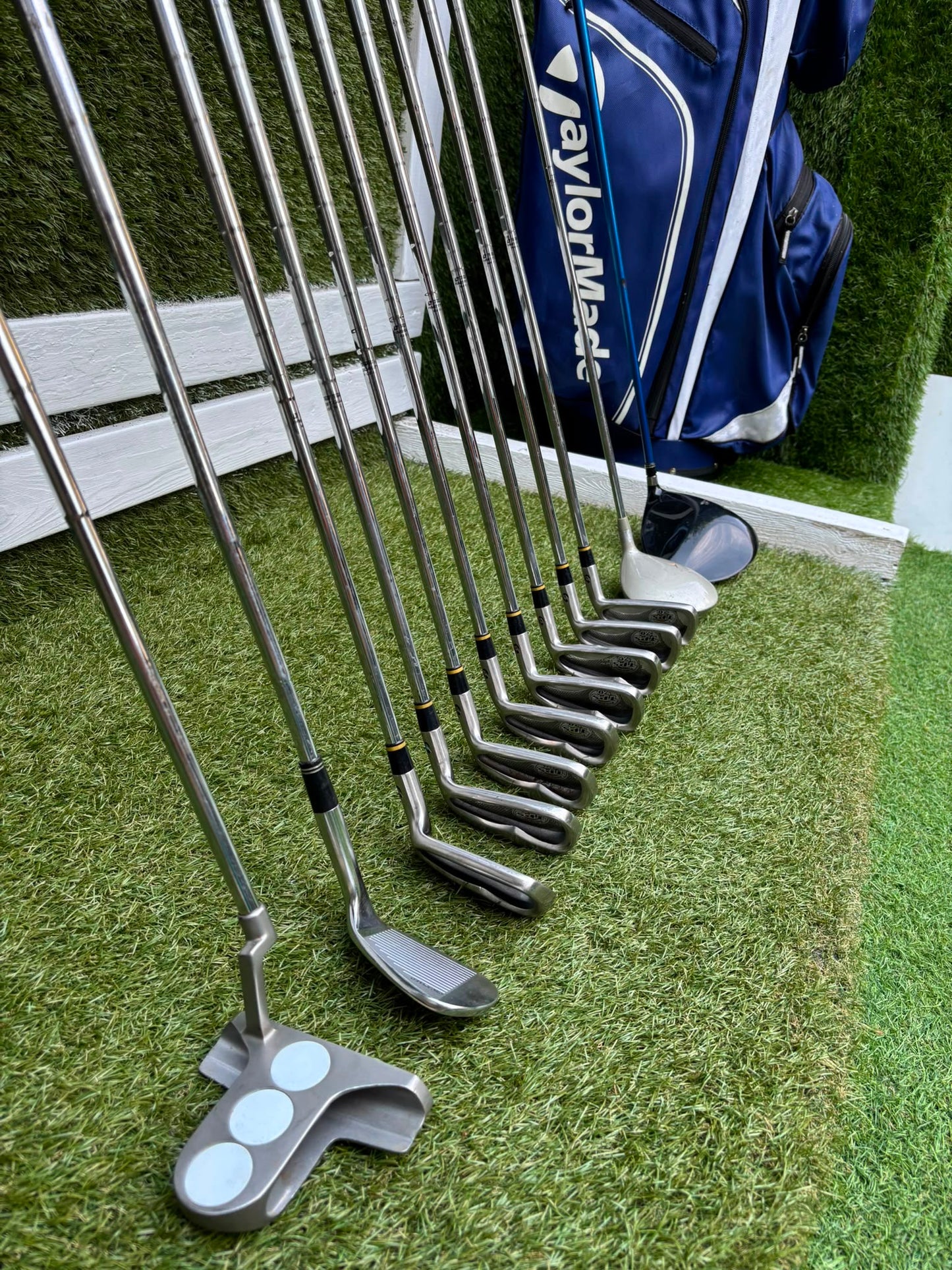 PowerBilt TPS 7.0 Irons, Cobra Driver, Slazenger 3 Wood & TaylorMade Cart Bag – Complete Golf Package