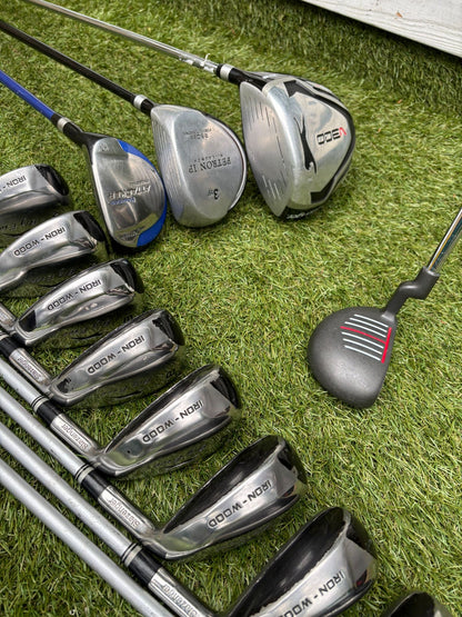 Slazenger Big Ezee Iron-Wood Golf Set V300 Driver Hybrid Stand Bag Free P&P