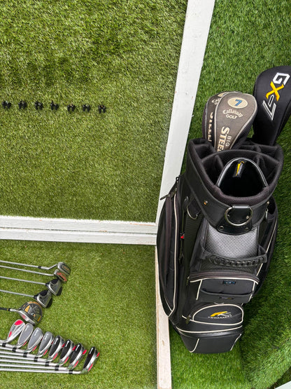 RAM Laser Hybrid Iron Set with GX7 Driver Wood, Steelhead Plus Woods & Powakaddy Bag