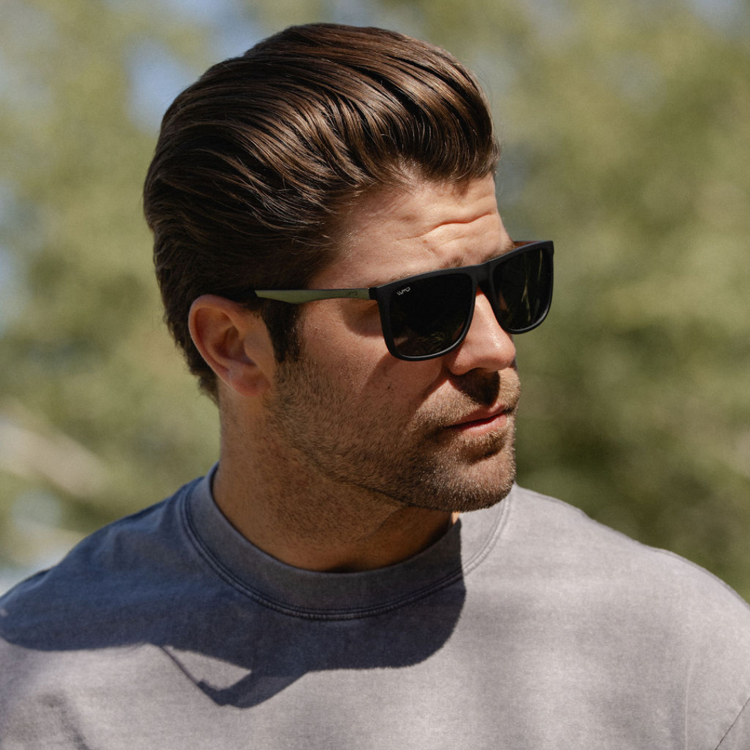 JACOB Rectangular Classic Men's Sunglasses in Jade Black by WMP Eyewear