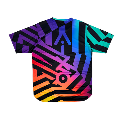Aixo Rainbow Chaos Mens T-Shirt - Black
