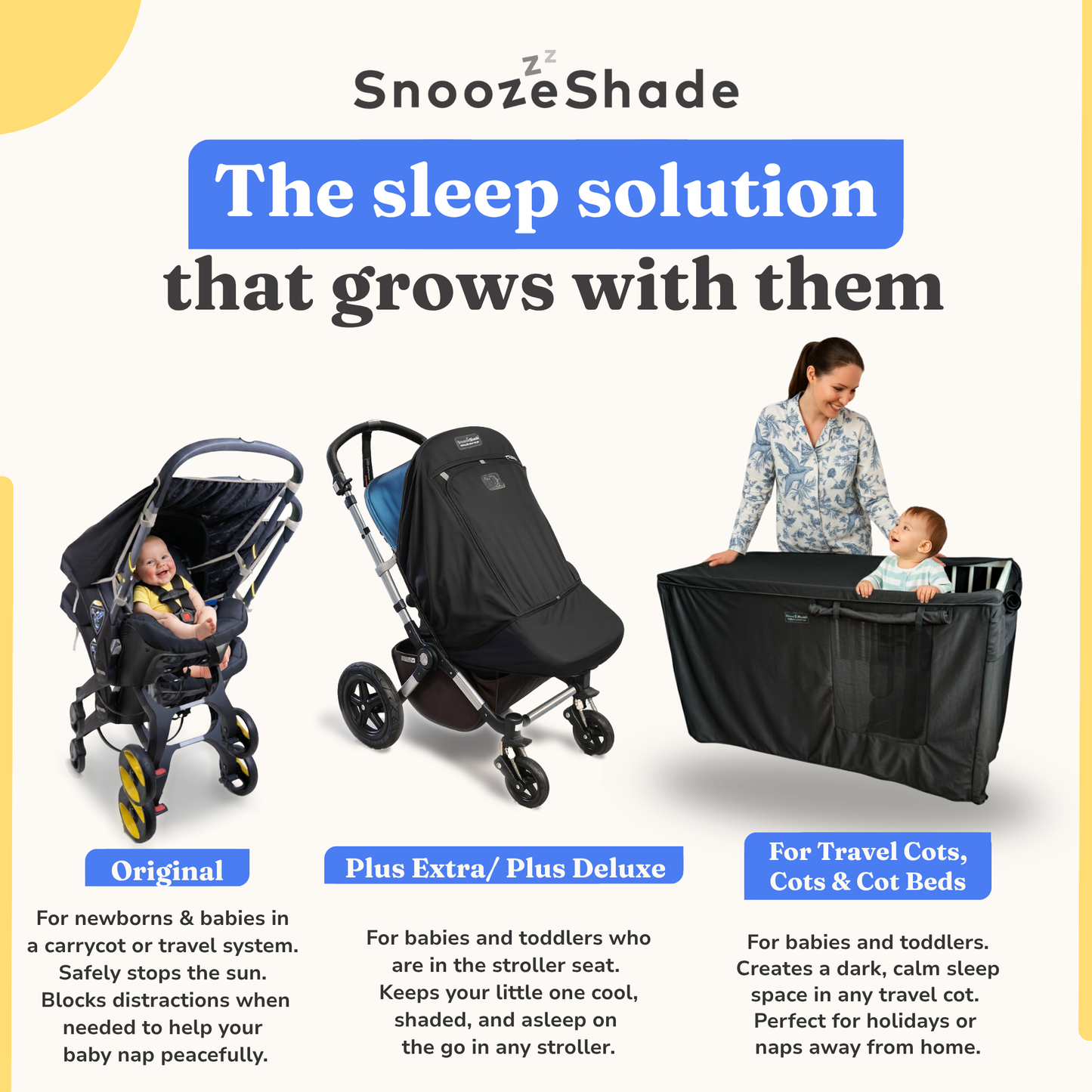 SnoozeShade Original: sun and sleep shade for carrycots, prams and bassinets