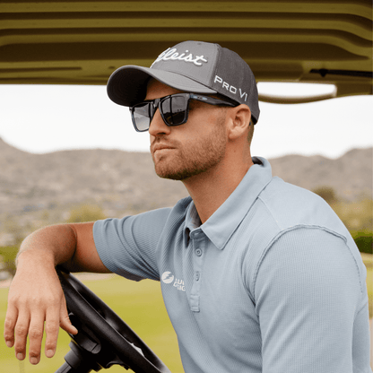 ACE Square Men's Golf Sunglasses in Indigo Blue Grain by WMP Eyewear