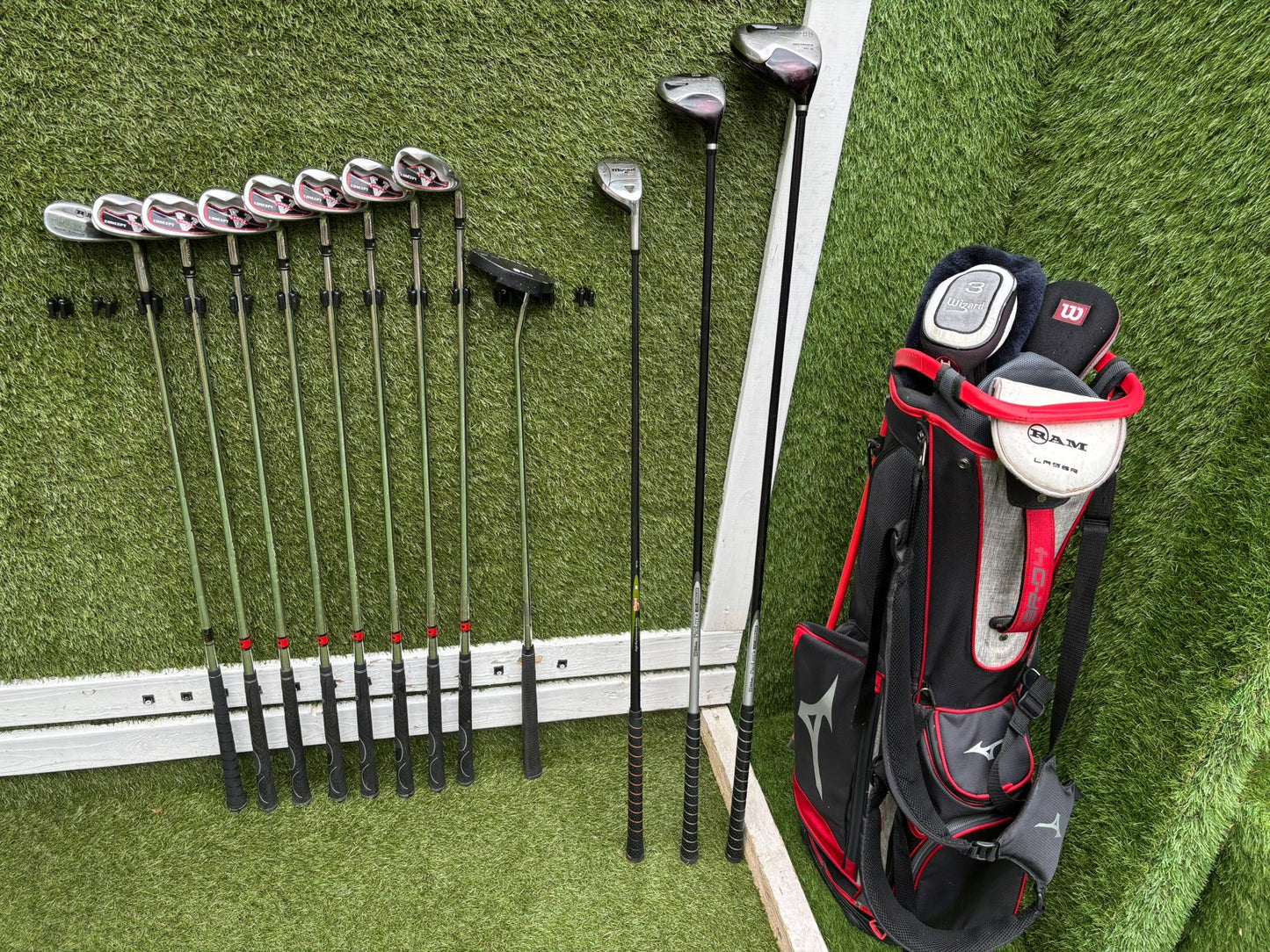 Wilson Deep Red Woods + Ram Concept Irons Set + Mizuno Stand Bag - Free P&P
