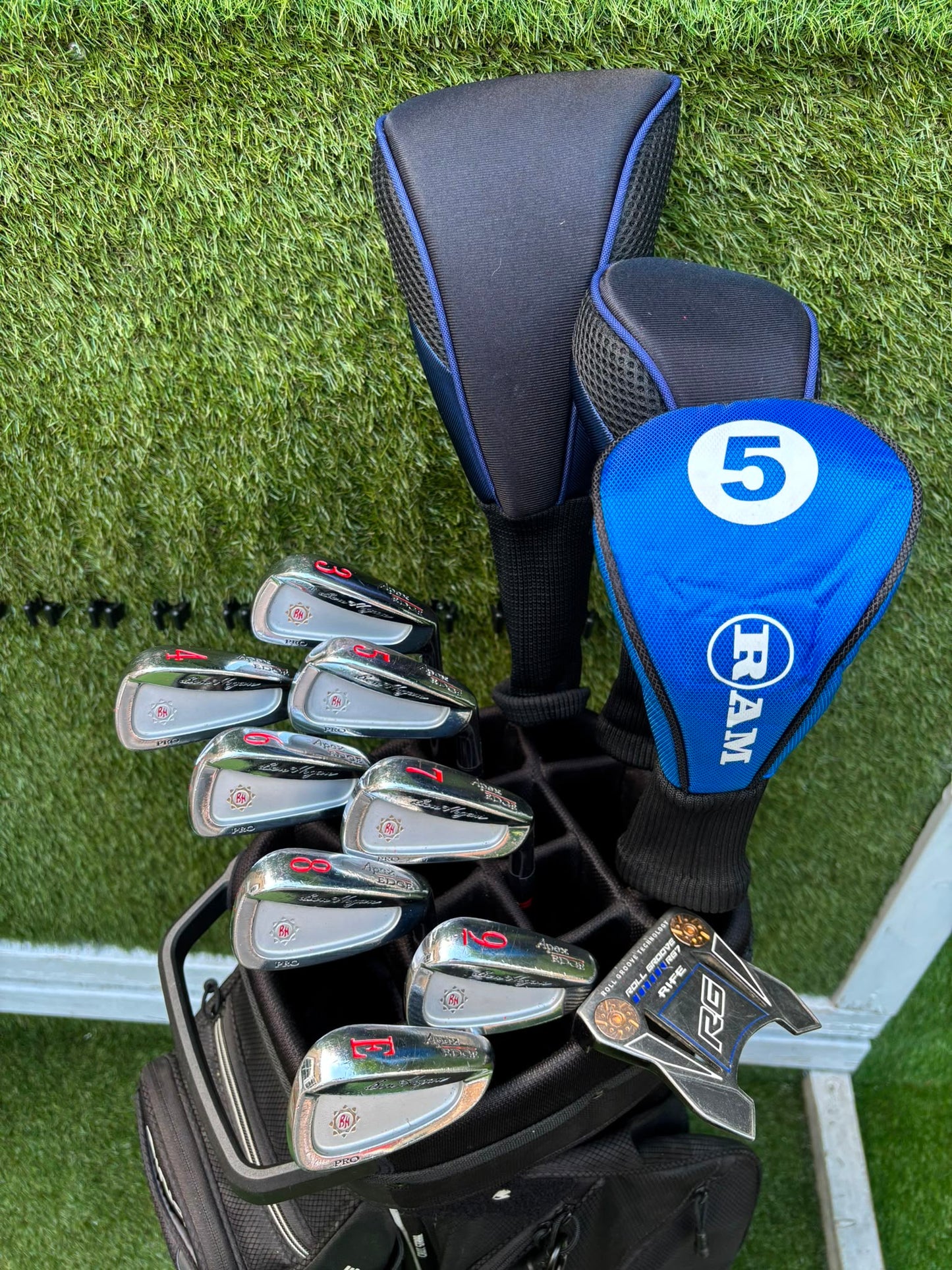 Ben Hogan Apex Edge Pro Forged Golf Set | Cobra FLY-XL Driver | Rife RG7 Putter | PING Traverse Cart Bag