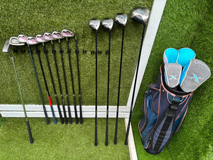 Ladies Golf Set – Callaway Big Bertha Irons, Callaway X Woods (Driver, 3, 5 & 7), HEXSERT HM-1 Putter & Cart Bag