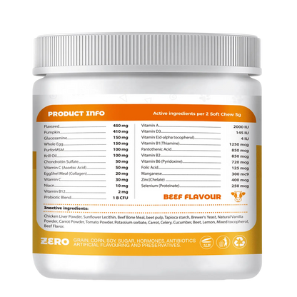 Multivitamin Chews for Dogs – Daily Health Support for Joints, Skin, Coat & Immunity